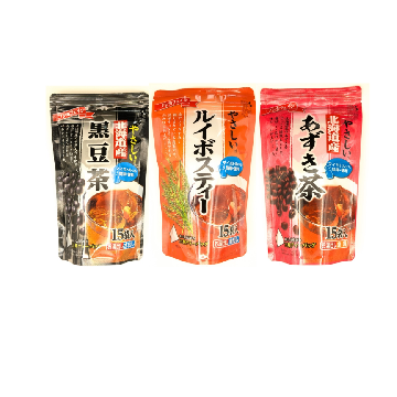 やさしい北海道産黒豆茶・やさしいルイボスティー・やさしい北海道産あずき茶3点セット